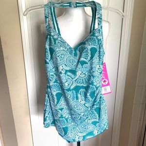 Fit 4U women 1-pc Swimwear Green/White - size 10